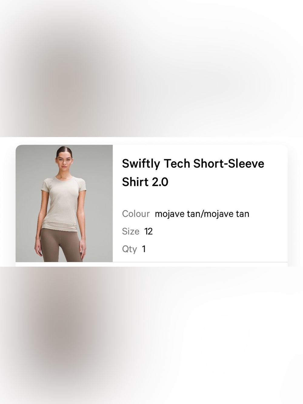 Lululemon Swiftly Tech Short-Sleeve Shirt 2.0 - Mojave Tan Women Size 12